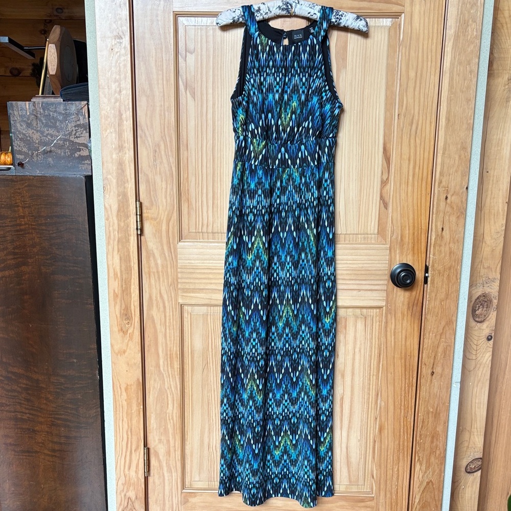Saks Fifth Avenue Vibrant Blue and Green Maxi Dress